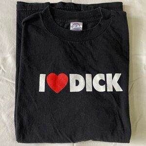 Black I Heart Dick T-Shirt Size Large